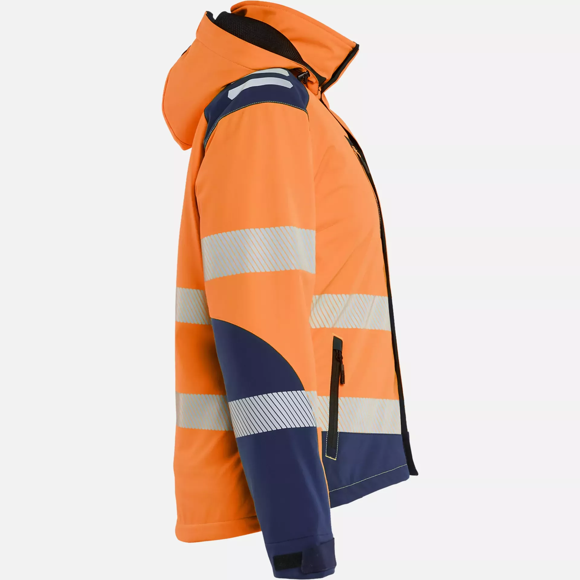 Blaklader 440125135389, High Vis Ladies Lined Lightweight Softshell Winter Jacket, Orange/Navy Blue, image 2