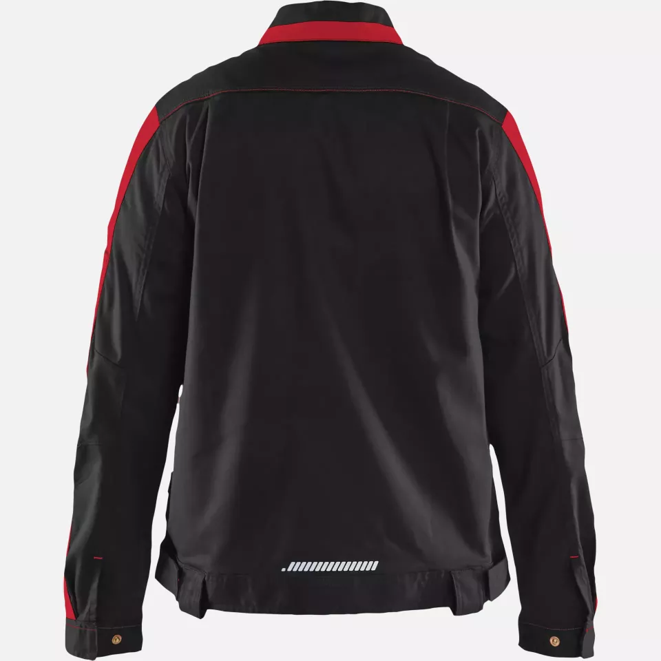 Blaklader 444318329956, Ladies Stretch Industry Jacket, Black/Red, image 4, gallery thumbnail