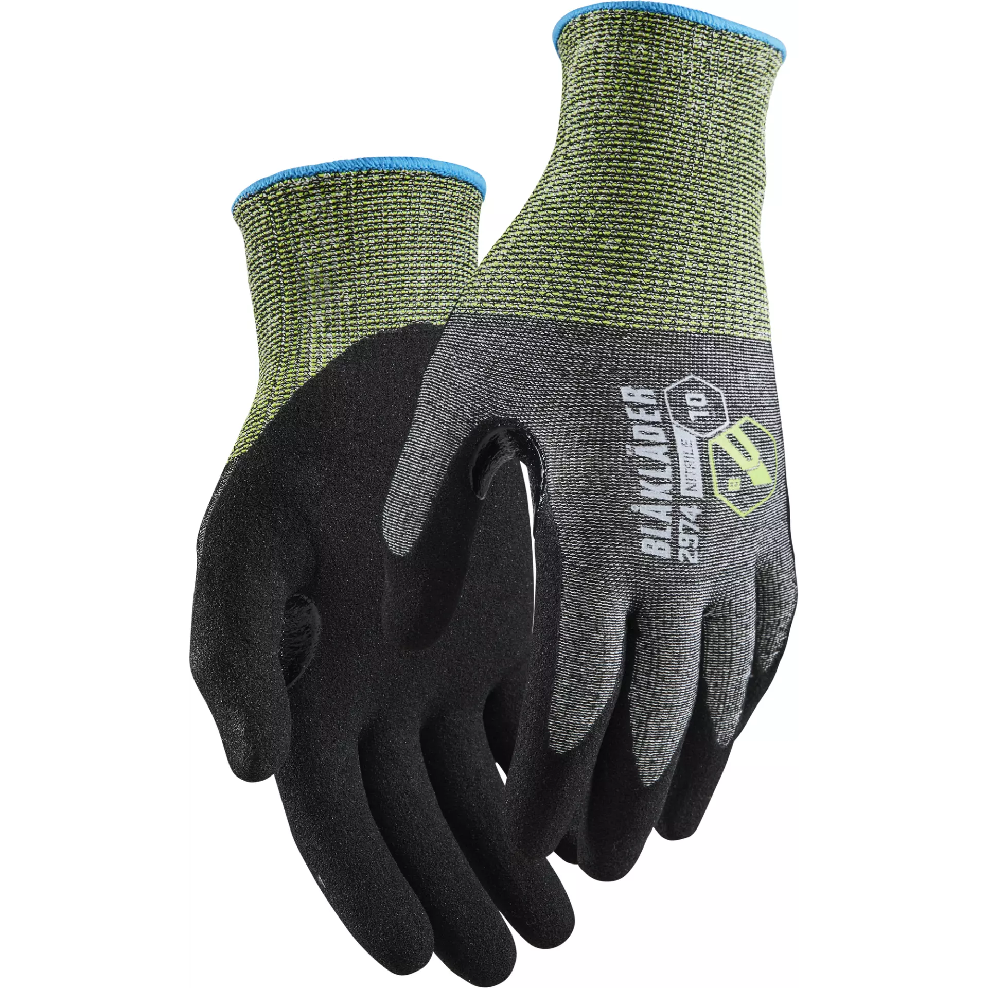 Blaklader 297414719900, Nitrile Dipped Cut Resistant Glove B, Black, image 1