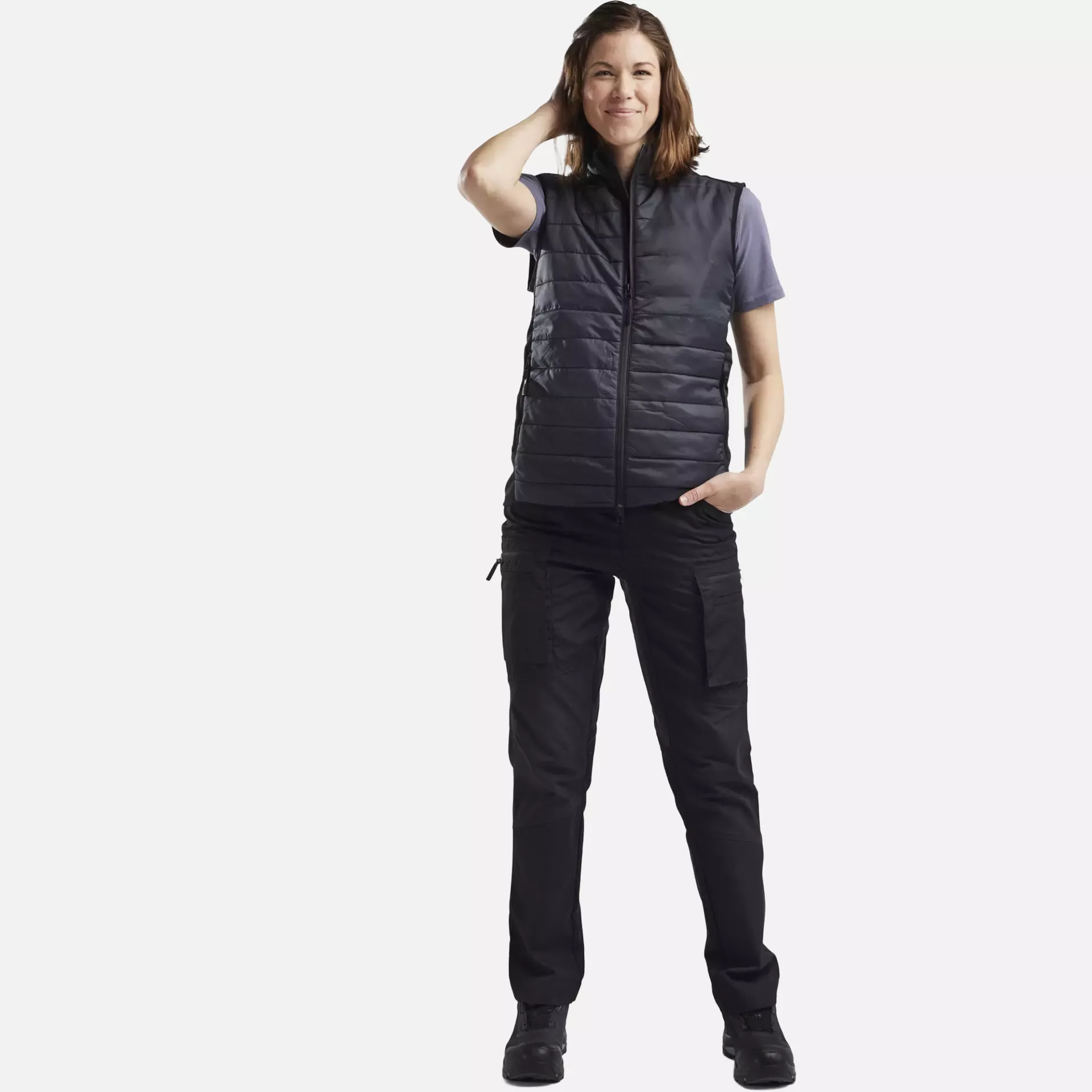 Blaklader 386420309998, Ladies Lined Vest, Black/Dark Grey, image 5