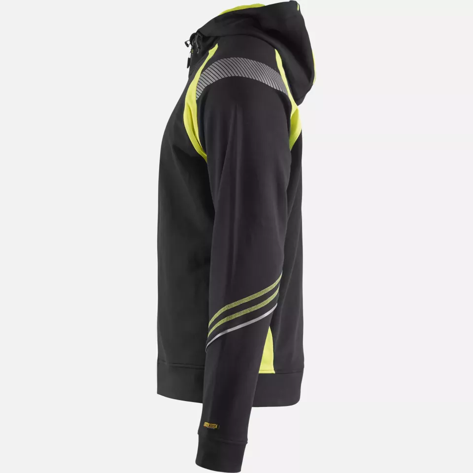 Blaklader 343311589933, Zip Sweatshirt, Black/Yellow, image 3, gallery thumbnail