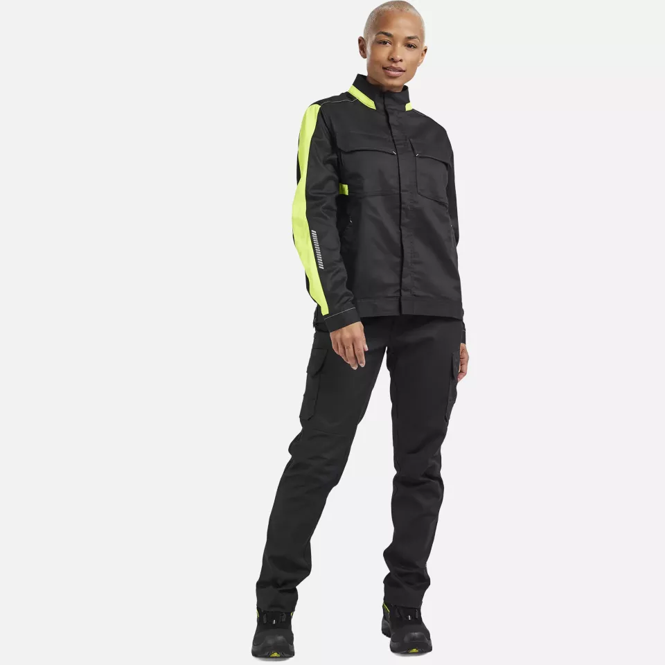 Blaklader 444318329933, Ladies Industrial Stretch Jacket, Black/Yellow, image 5, gallery thumbnail