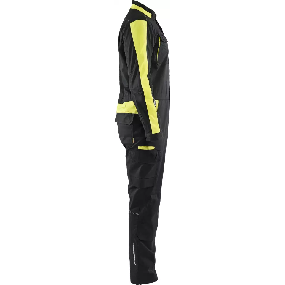 Blaklader 614418329933, Industrial Stretch Coverall, Black/Yellow, image 2, gallery thumbnail