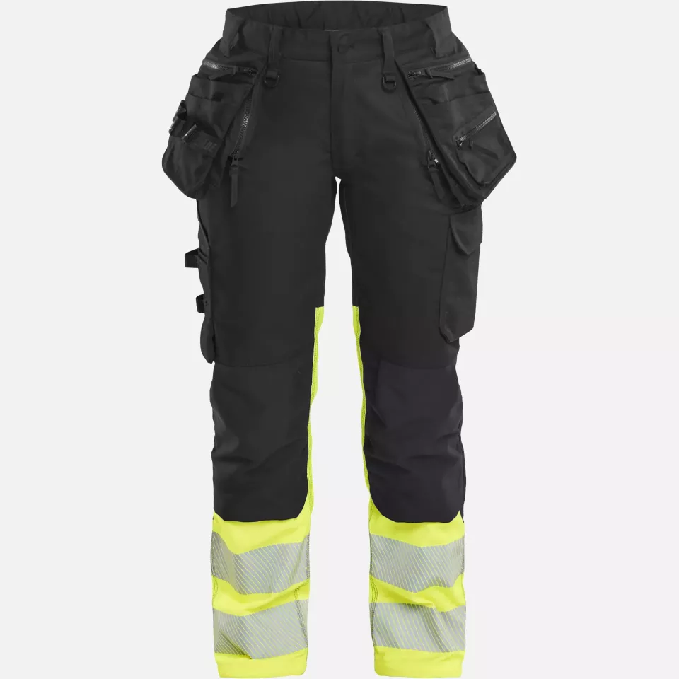 Blaklader 703011499933, High Vis Ladies Stretch Trousers, Black/Yellow, image 1, gallery thumbnail