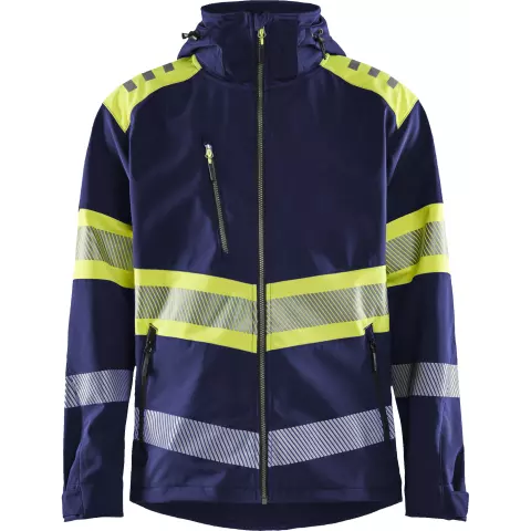 Blaklader High Vis Softshell Jacket, Navy/ Yellow
