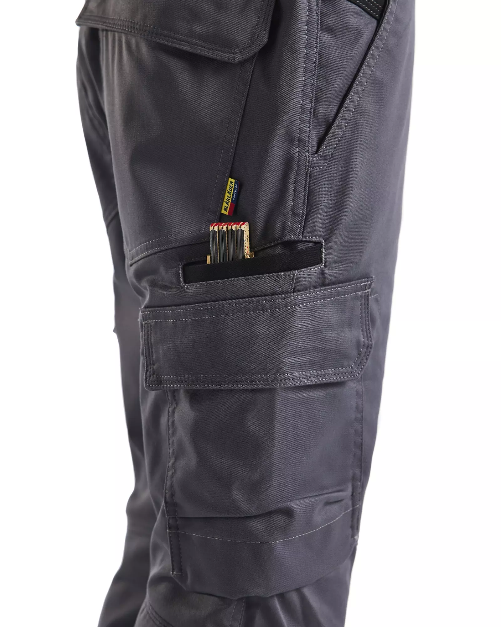 Blaklader 144818329699, Industry Stretch Work Trousers with Knee Pad Pockets, Medium Grey/Black, image 6