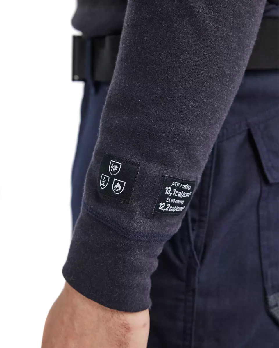 Blaklader 345717618933, Flammschutz Langarm Shirt, Marineblau/ Gelb, image 6, gallery thumbnail