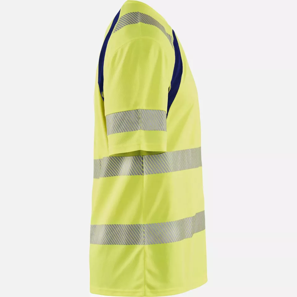 Blaklader 339710133389, High Vis UV Protection T-Shirt, Yellow/Navy Blue, image 2, gallery thumbnail