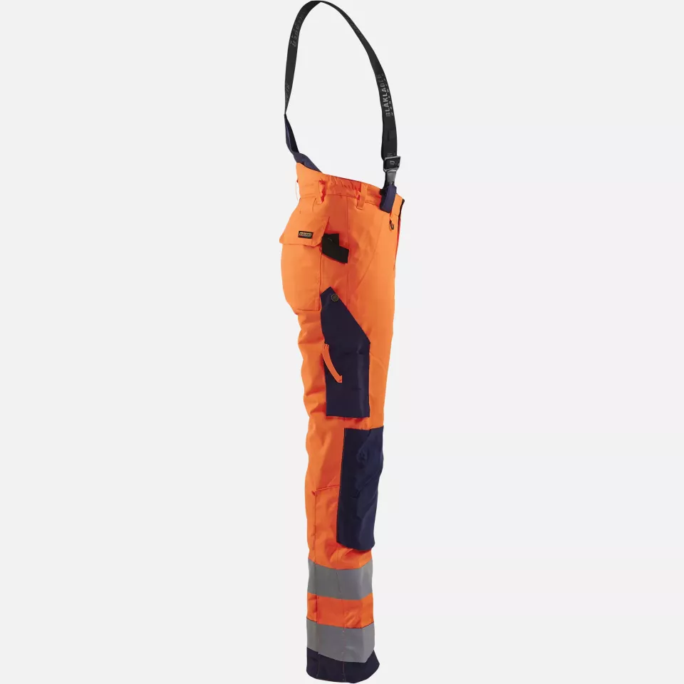 Blaklader 788519775389, High Vis Ladies Winter Work Trousers, Orange/Navy Blue, image 2, gallery thumbnail