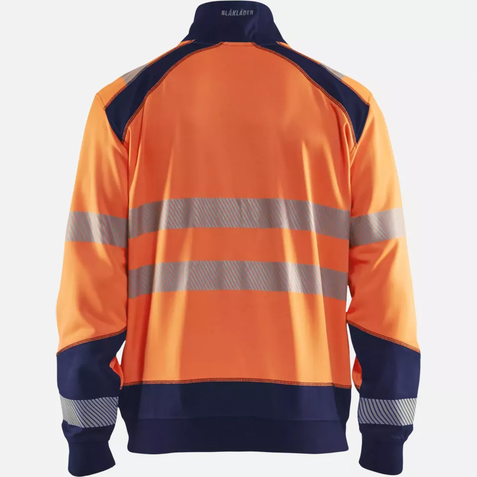Blaklader 355825285389, High Vis Zip Sweatshirt, Orange/Navy Blue, image 4, gallery thumbnail