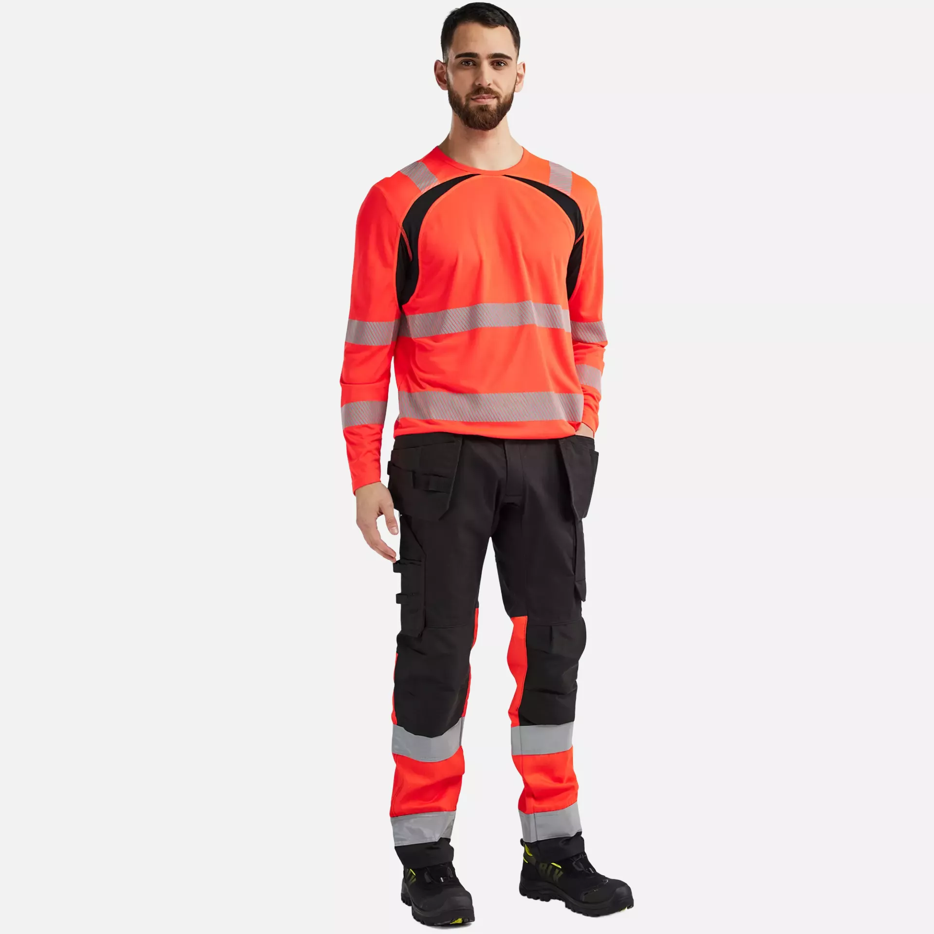 Blaklader 359910135599, High Vis UV Protection Long Sleeve Shirt, Red/Black, image 5