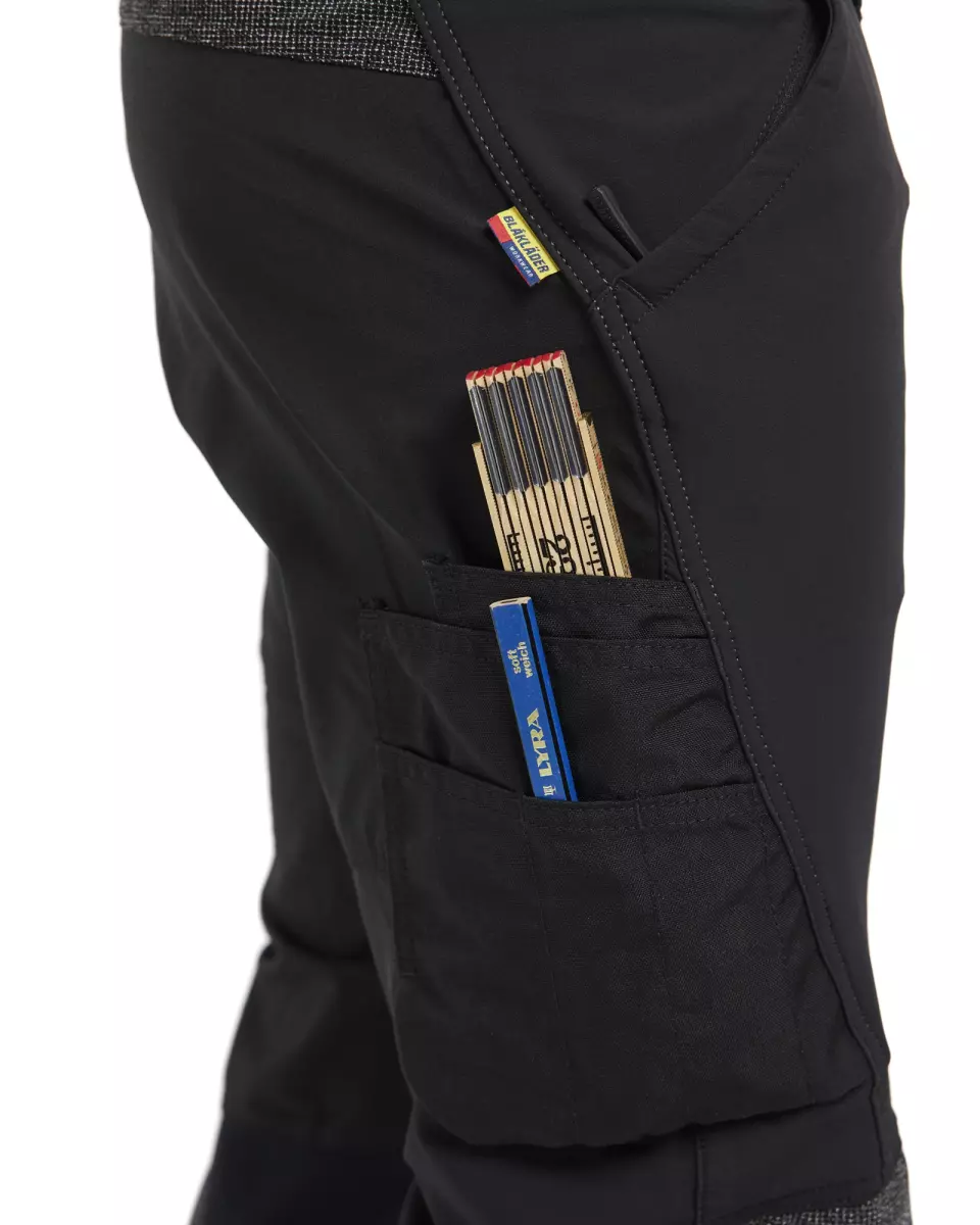 Blaklader 142216459998, 4-Way Service Stretch Work Trousers, Black/Dark Grey, image 9, gallery thumbnail