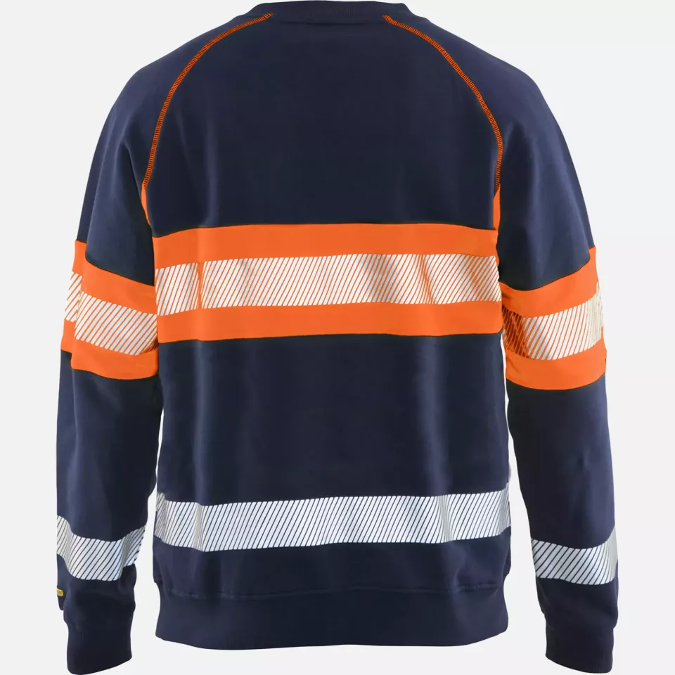 Blaklader 335911588953, High Vis Sweatshirt, Navy Blue/Orange, image 4, gallery thumbnail