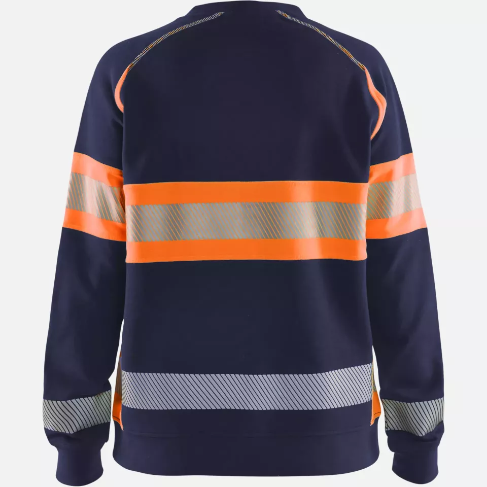 Blaklader 340911588953, High Vis Women's Sweatshirt, Navy Blue/Orange, image 4, gallery thumbnail