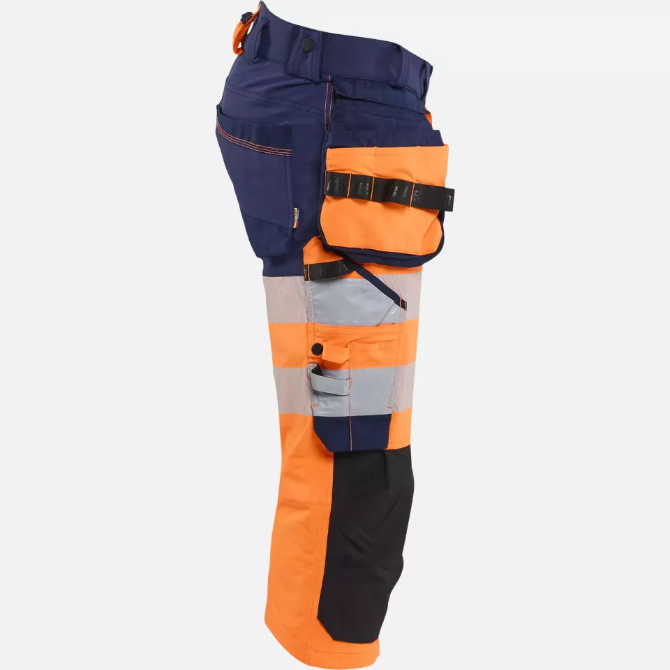 Blaklader 112316485389, High Vis 4-Way Stretch Pirate Trousers, Orange/Navy Blue, image 2, gallery thumbnail