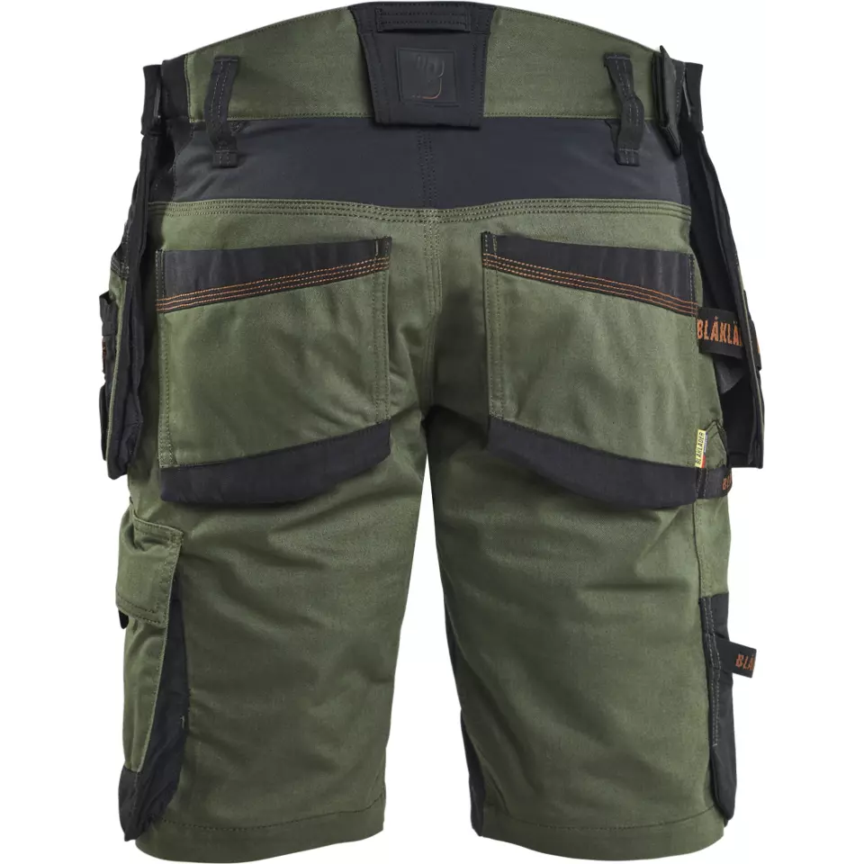 Blaklader 197211494240, STRIKER Stretch Craftsman Shorts, Forest Green/Rust, image 4, gallery thumbnail