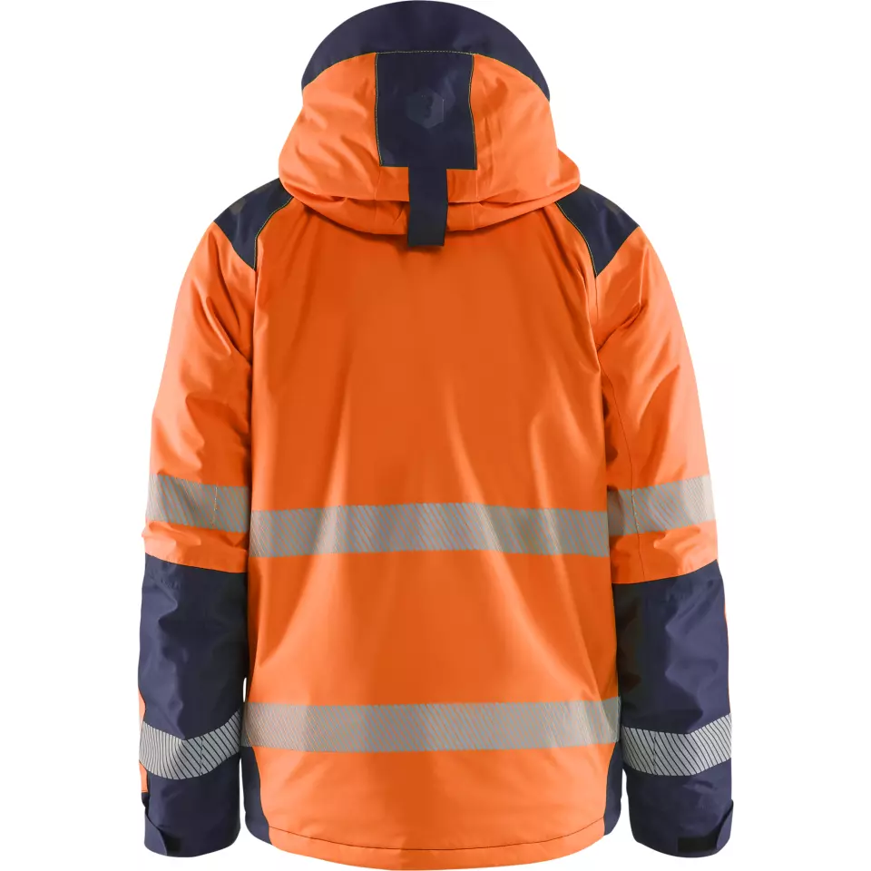 Blaklader 445519875389, High Vis Winter Jacket, Orange/Navy Blue, image 3, gallery thumbnail