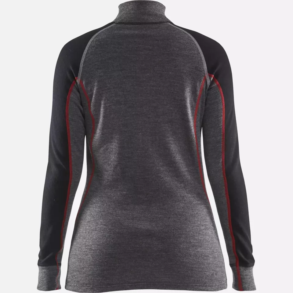 Blaklader 729917369699, XWARM Ladies' Thermal Shirt with Zip, Medium Grey/Black, image 4, gallery thumbnail