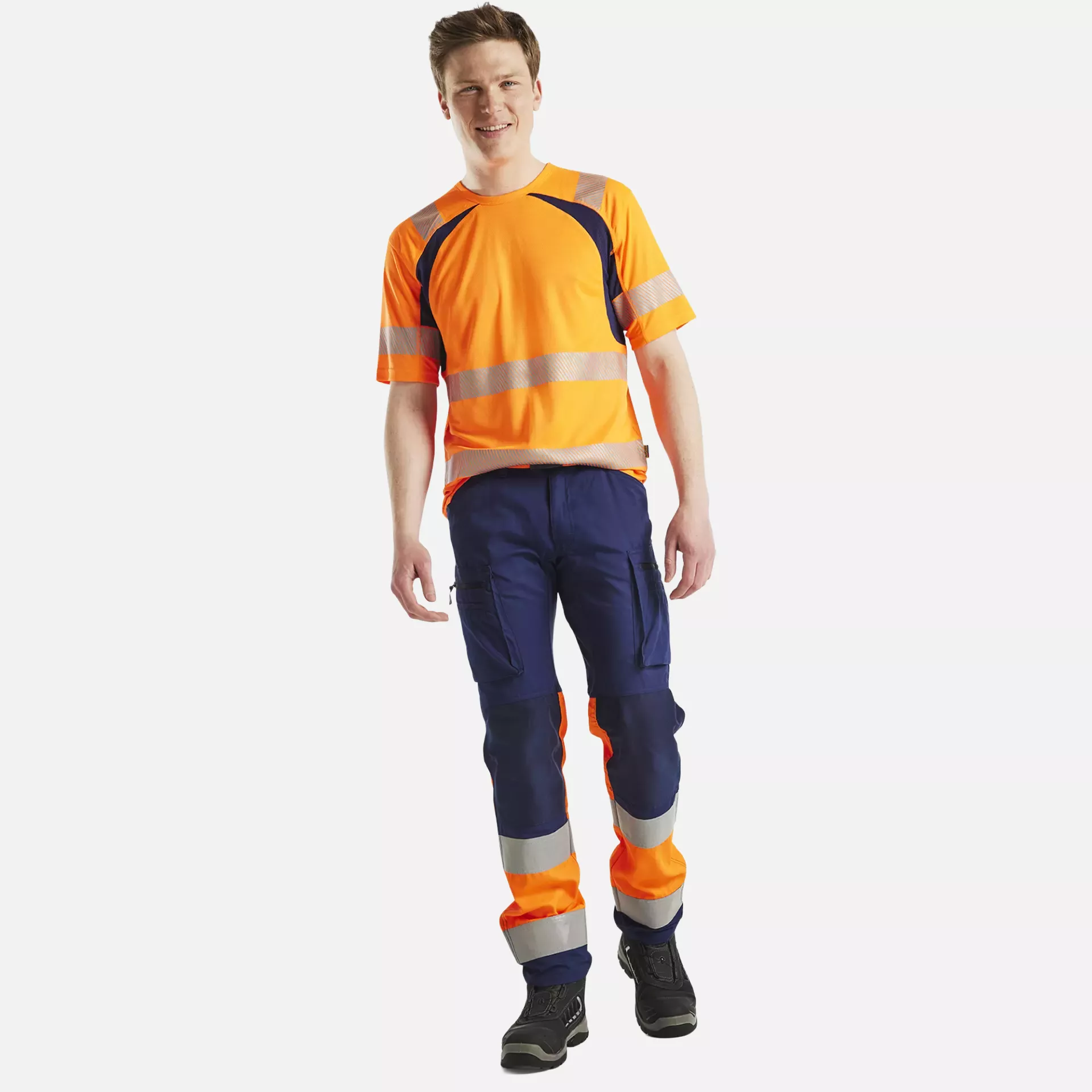 Blaklader 339710135389, High Vis UV Protection T-Shirt, Orange/Navy Blue, image 5