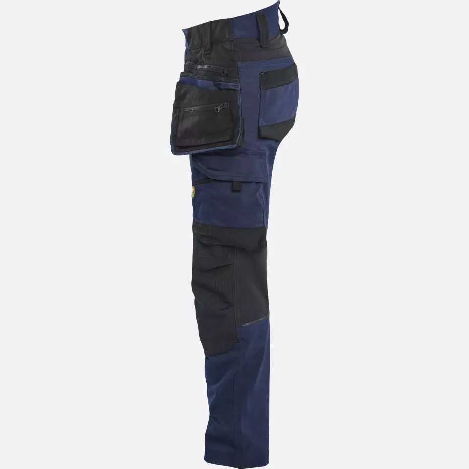 Blaklader 717011498699, STRIKER Ladies' Stretch Craftsman Work Trousers, Dark Navy Blue/Black, image 3, gallery thumbnail