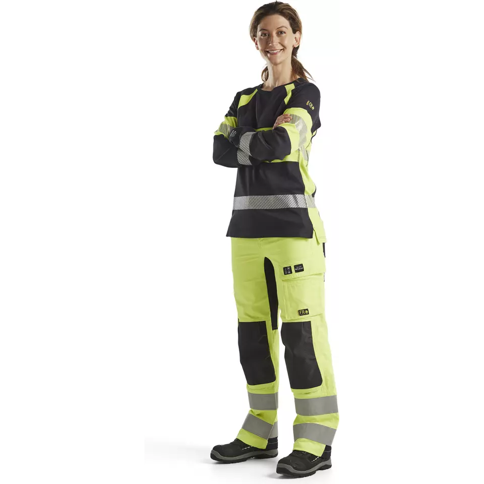 Blaklader 719115123389, Ladies Multi-Norm Stretch Work Trousers, Yellow/Navy, image 5, gallery thumbnail