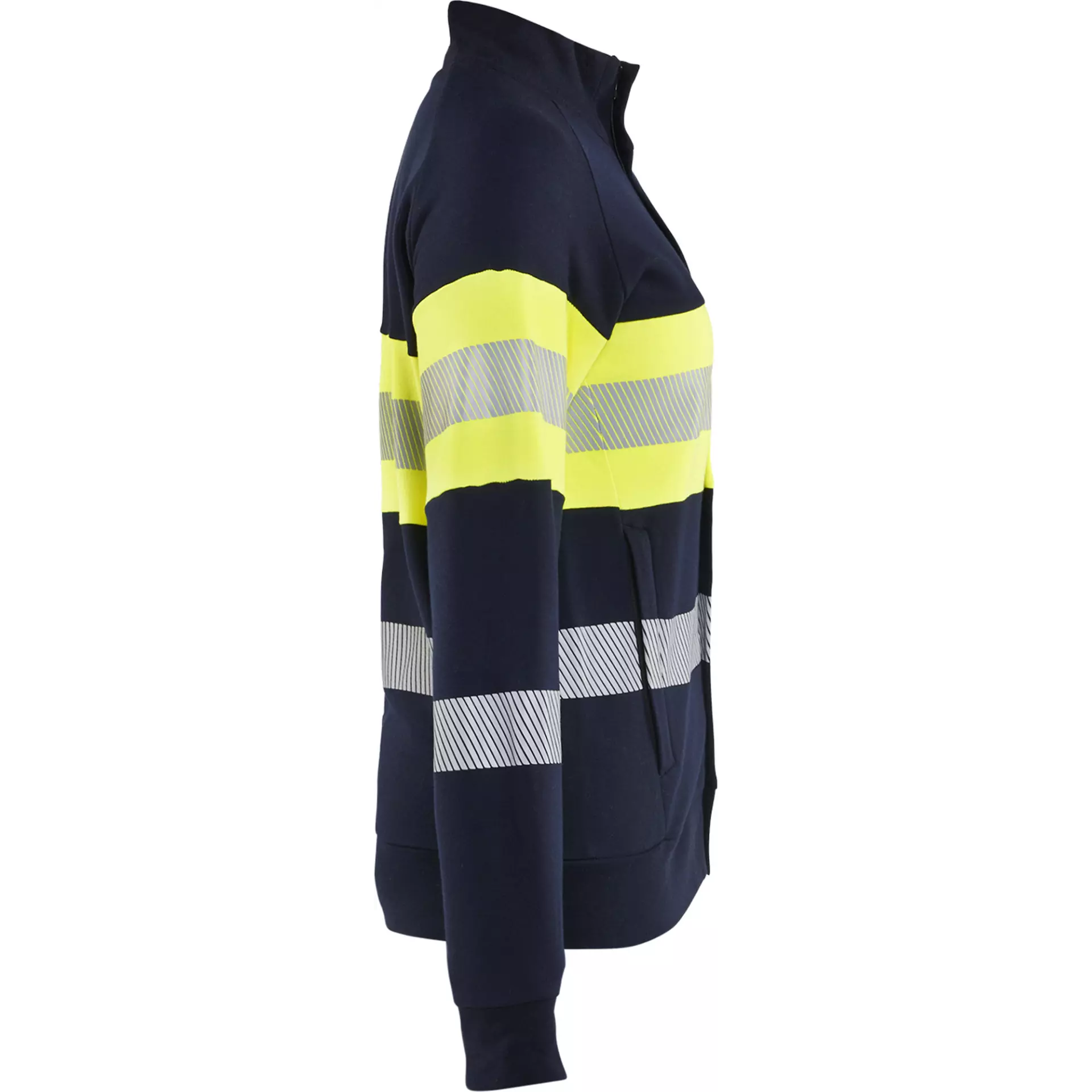 Blåkläder 347217628933, Ladies Multinorm high vis sweatshirt with zipper, navy blue/ yellow, image 2