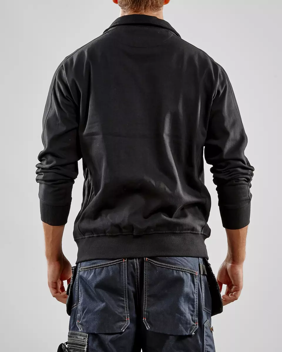 Blåkläder 334910489900, Zip Sweatshirt, Black, image 5, gallery thumbnail