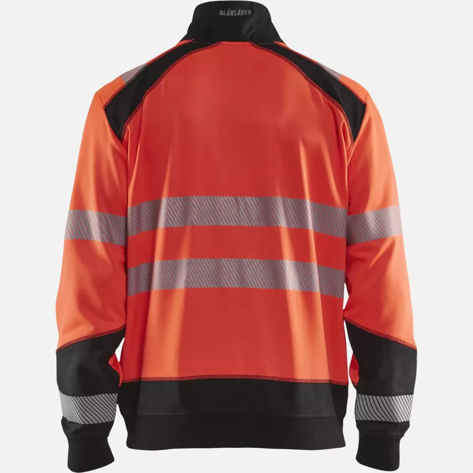 Blaklader 355825285599, High Vis Zip Sweatshirt, Red/Black, image 4, gallery thumbnail