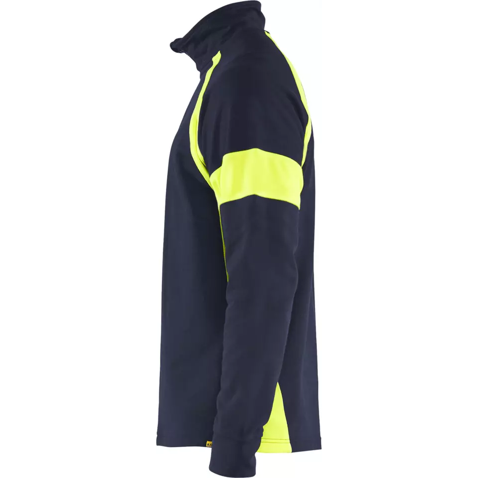 Blaklader 355011588933, Sweatshirt with High Vis Inserts, Navy/ Yellow, image 3, gallery thumbnail