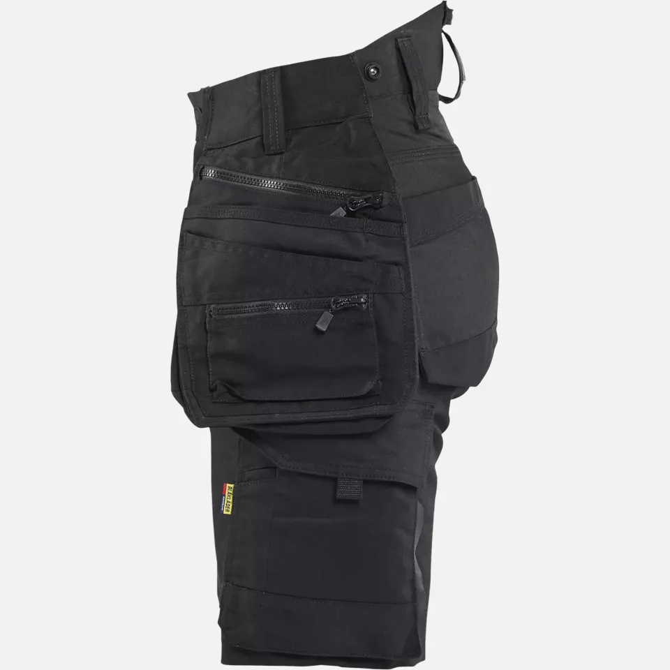 Blaklader 717511499999, STRIKER Ladies Stretch Craftsman Shorts, Black/Black, image 3, gallery thumbnail