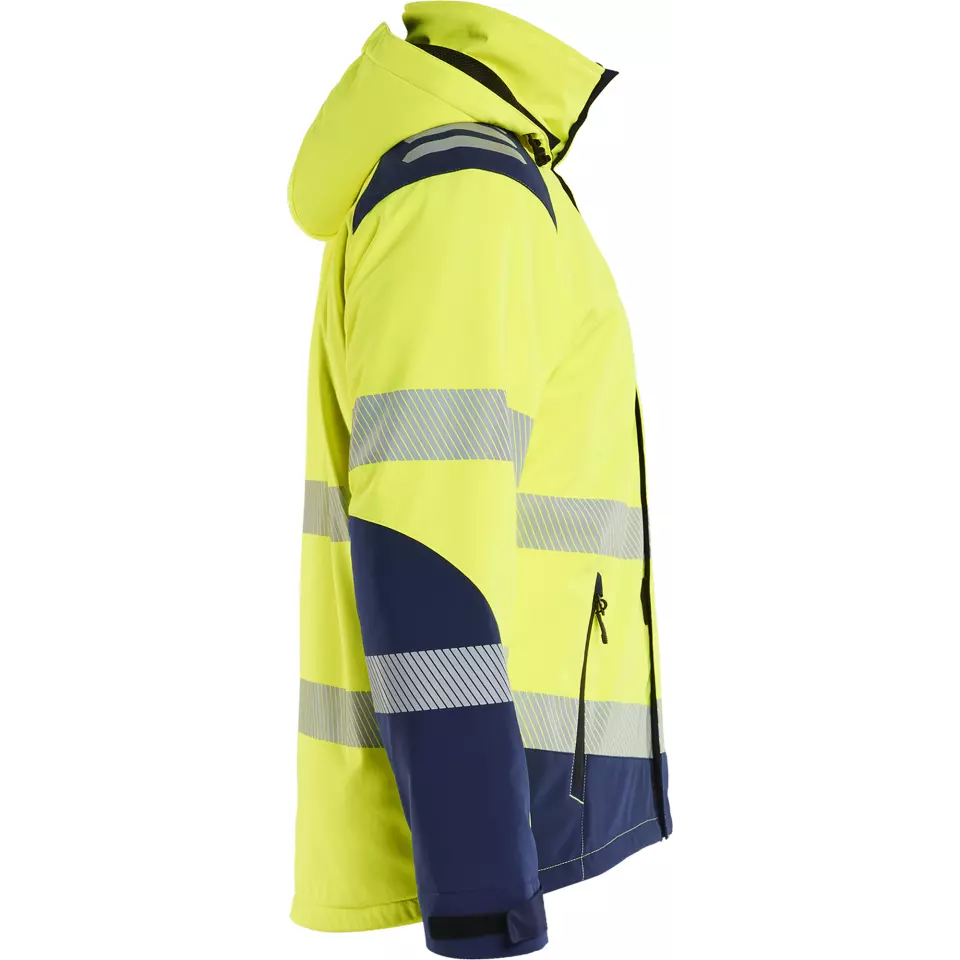 Blaklader 440025133389, High Vis Lined Lightweight Softshell Winter Jacket, Yellow/Navy, image 2, gallery thumbnail