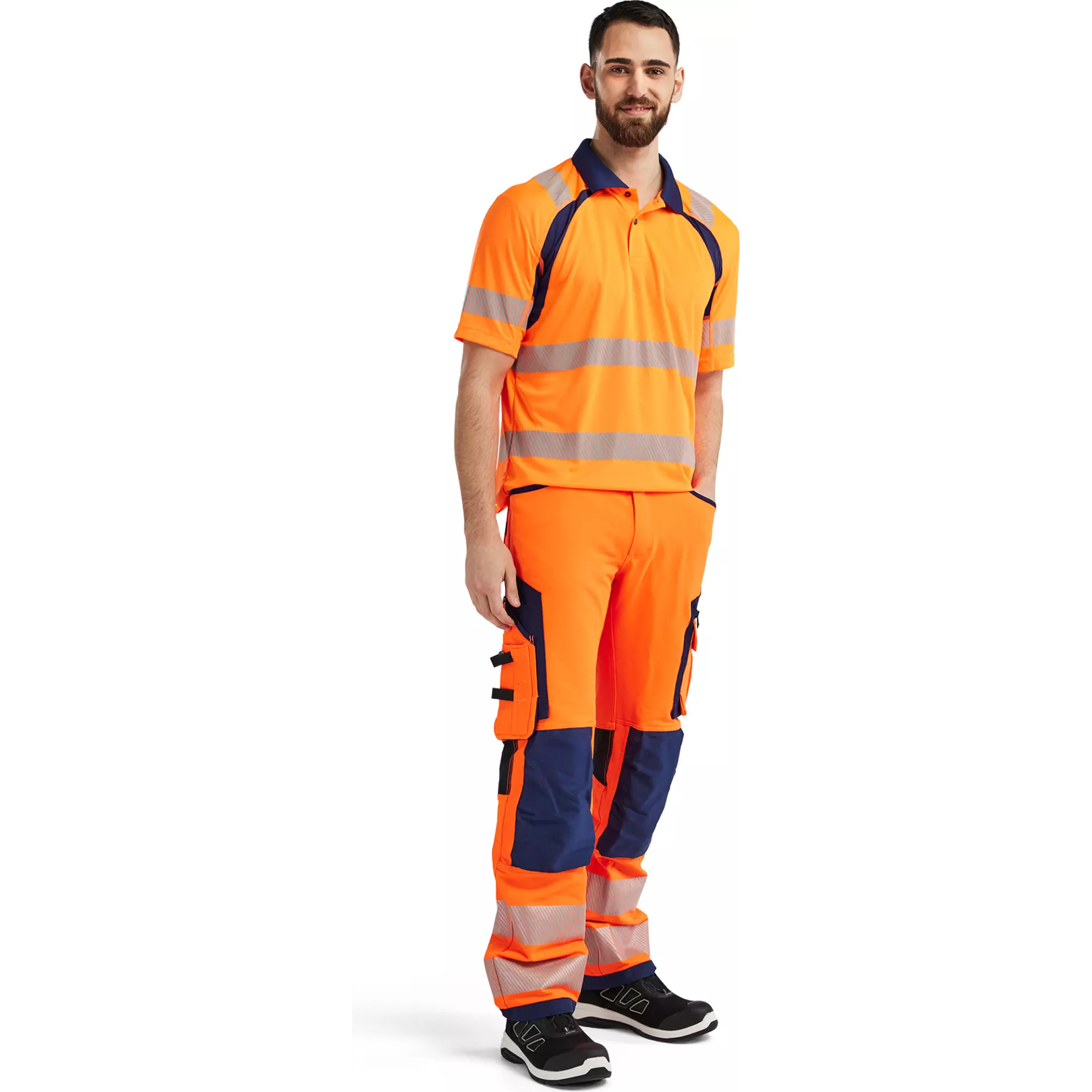Blåkläder 359510135389, High Vis UV Protection Polo Shirt, Orange/Navy, image 5