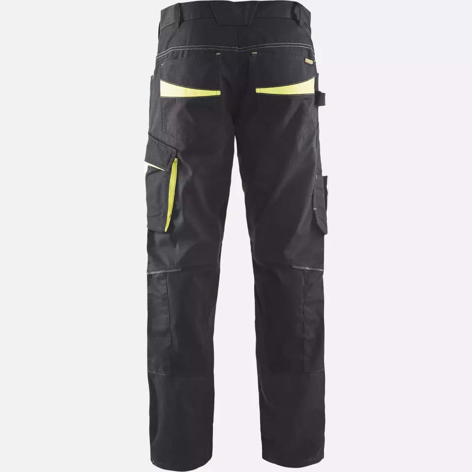 Blaklader 149513309933, Stretch Work Trousers, Black/Yellow, image 4, gallery thumbnail