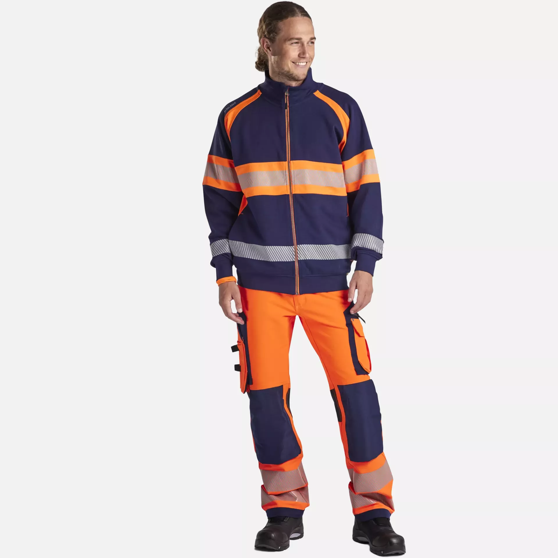 Blaklader 355111588953, High Vis Sweat Jacket, Navy Blue/Orange, image 5