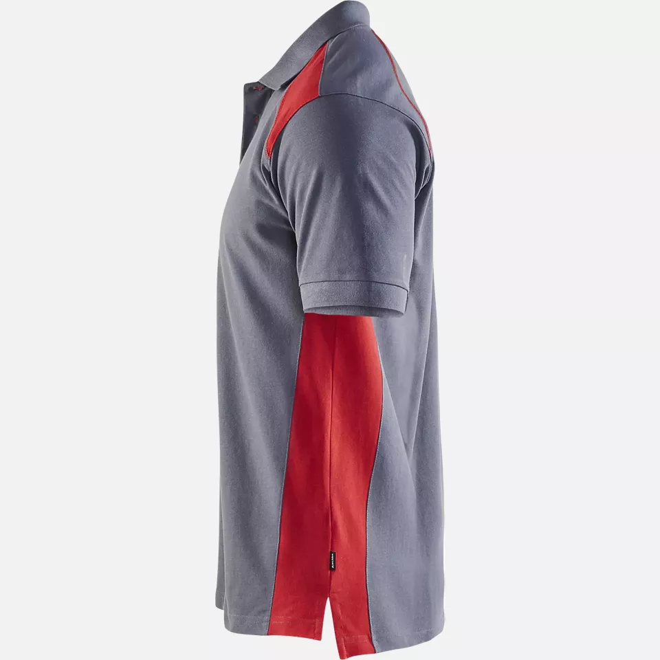Blaklader 332410509456, Polo Shirt, Grey/Red, image 3, gallery thumbnail