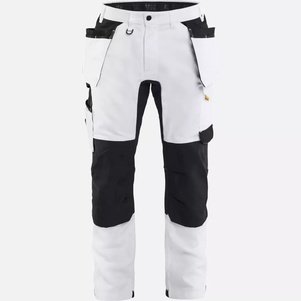 Blaklader 177018321099, Stretch Painters Trousers, White/Black, image 1, gallery thumbnail