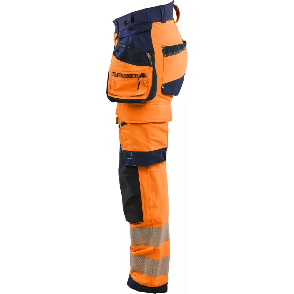 Blaklader 702216485389, High Vis Damen 4-Wege-Stretch Hose, Orange/Marineblau, image 3, gallery thumbnail