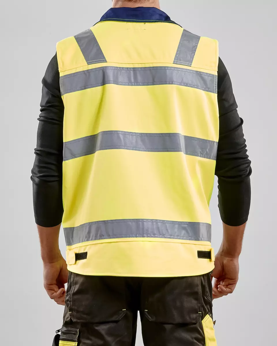 Blaklader 850518043389, High Vis Vest, Yellow/Navy Blue, image 5, gallery thumbnail