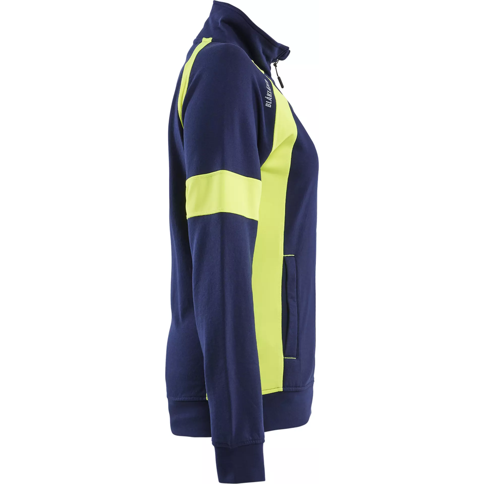 Blåkläder 356811588933, High Vis Ladies' Full Zip Sweatshirt, Navy Blue/Yellow, image 2