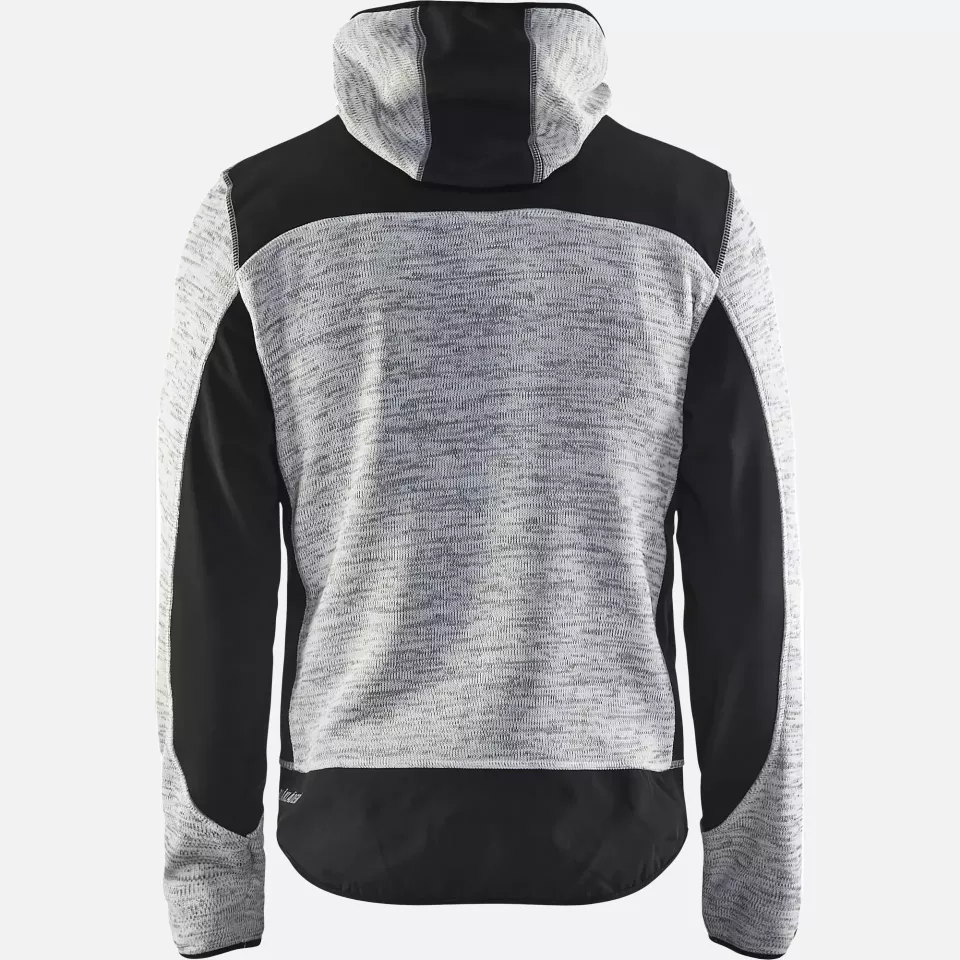Blaklader 493021179099, Softshell Knitted Jacket, Grey Melange/Black, image 4, gallery thumbnail