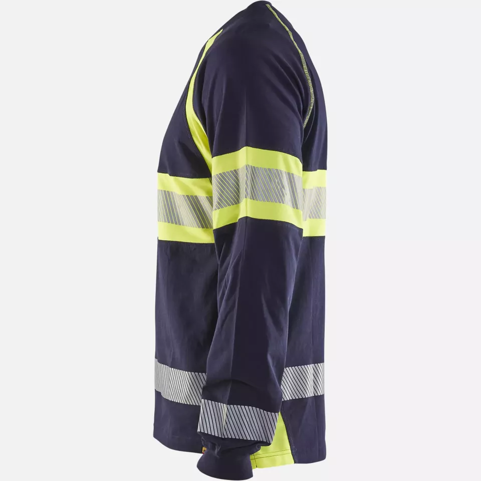 Blaklader 351010308833, High Vis Long Sleeve Shirt, Navy Blue/Yellow, image 3, gallery thumbnail