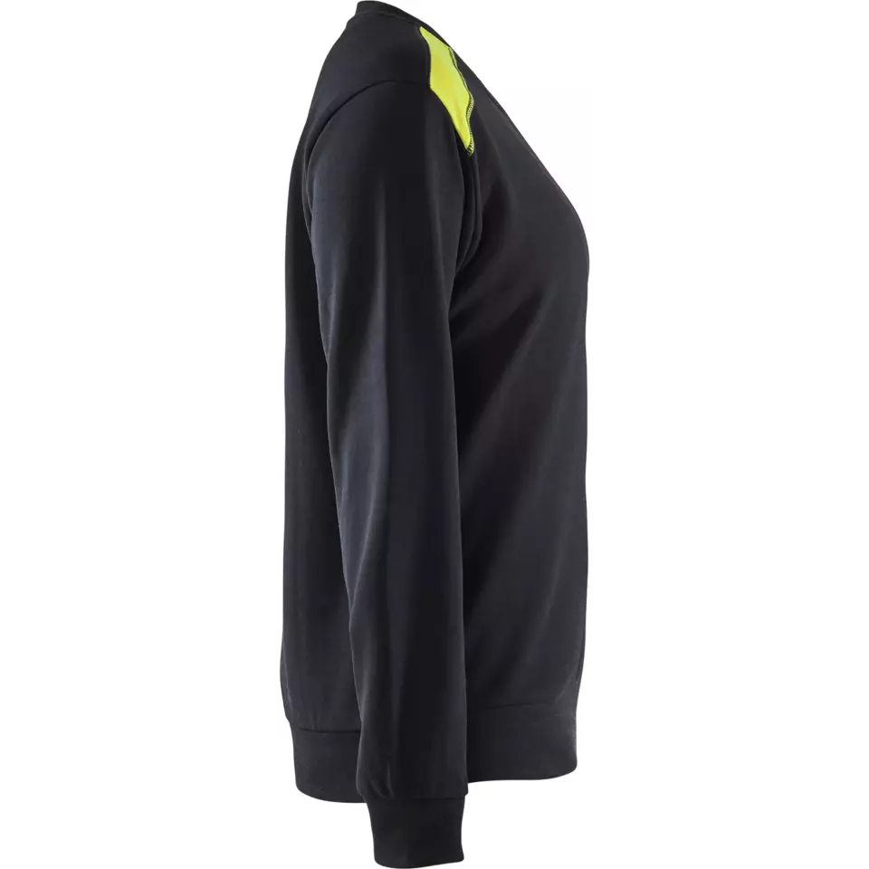 Blåkläder 340811589933, Women's Sweatshirt, Black/Yellow, image 2, gallery thumbnail