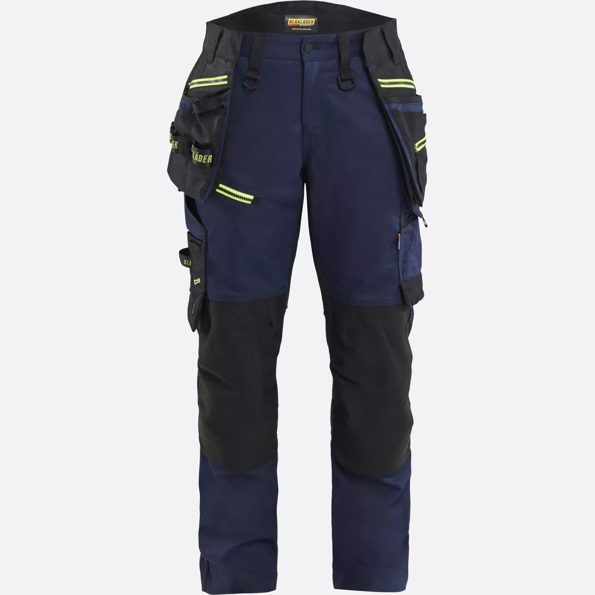 Blaklader 717011498633, STRIKER Women's Craftsman Work Trousers Stretch, Dark Navy/High Vis Yellow, image 9