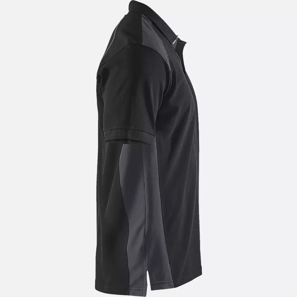 Blaklader 332410509996, Polo Shirt, Black/Medium Grey, image 2, gallery thumbnail