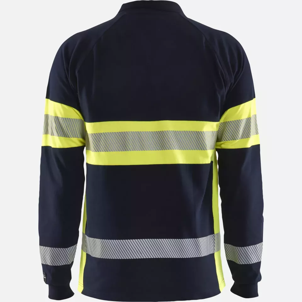 Blaklader 343817418933, Langarm Polo Shirt Multinorm, Marineblau/ Gelb, image 4, gallery thumbnail