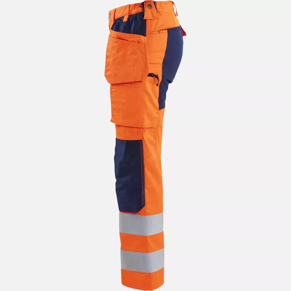 Blaklader 716318115389, High Vis Damen Stretch Arbeitshose, Orange/Marineblau, image 3, gallery thumbnail