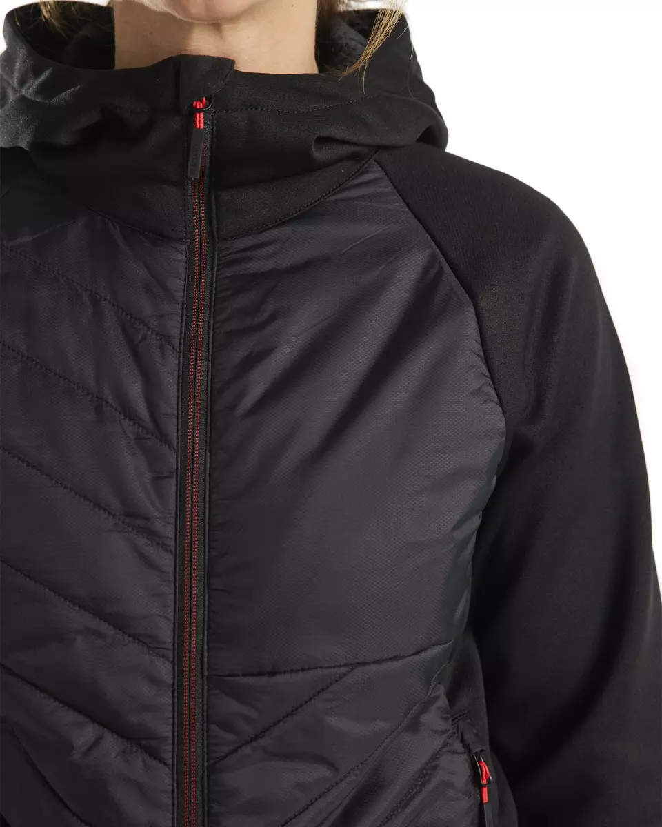 Blåkläder 346425269956, Ladies Hybrid Sweatshirt, Black/Red, image 6, gallery thumbnail