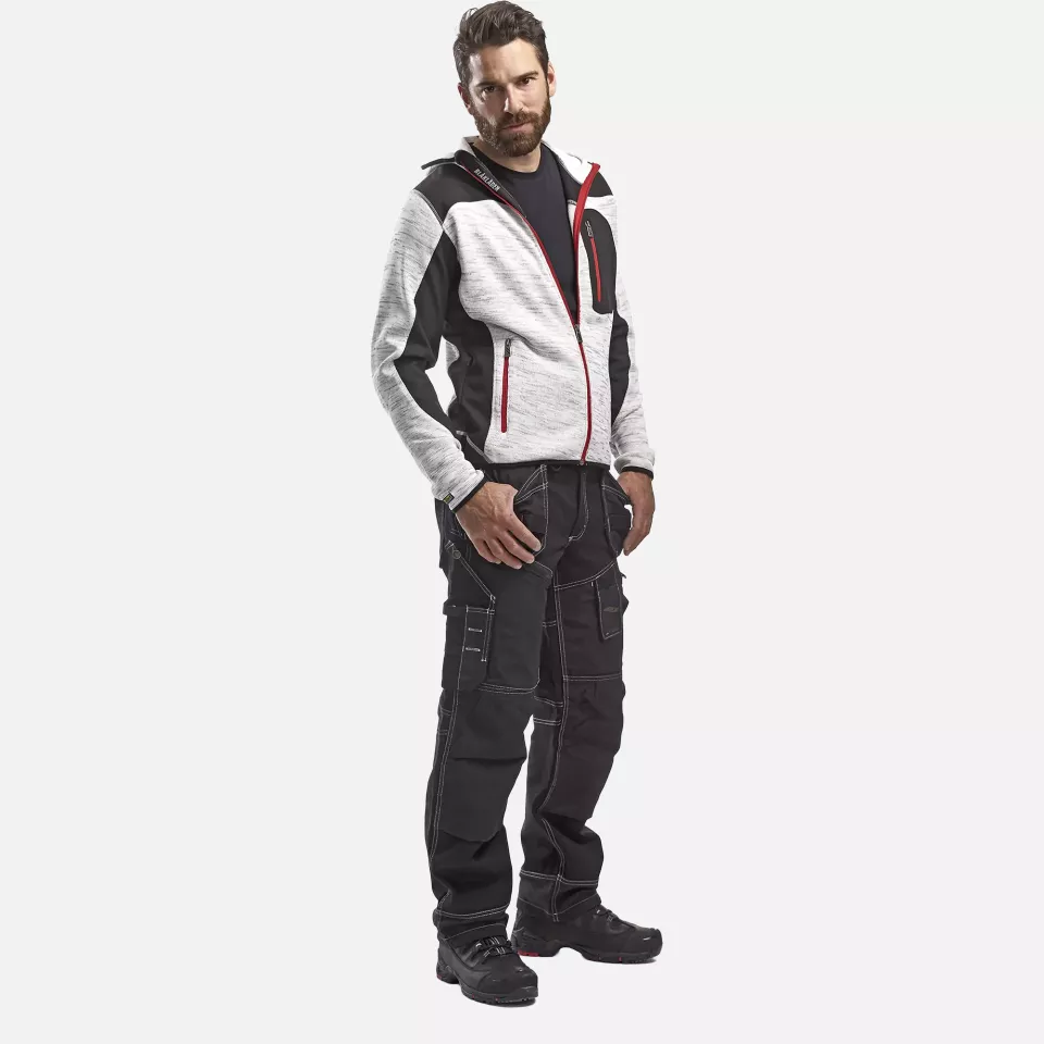 Blaklader 493021179099, Softshell Knitted Jacket, Grey Melange/Black, image 5, gallery thumbnail