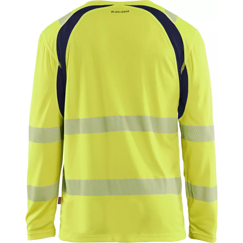 Blaklader 359910133389, High Vis UV Protection Long Sleeve Shirt, Yellow/Navy Blue, image 4, gallery thumbnail