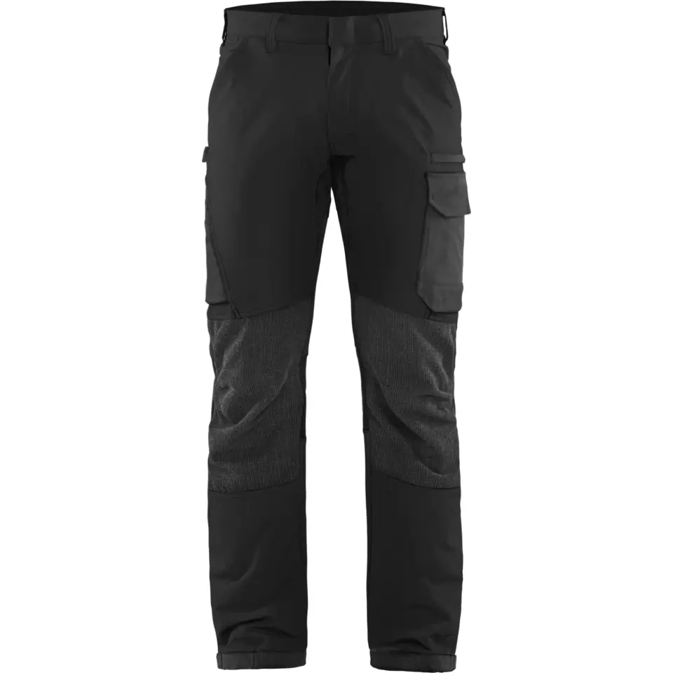 Blaklader 142216459998, 4-Way Service Stretch Work Trousers, Black/Dark Grey, image 1, gallery thumbnail